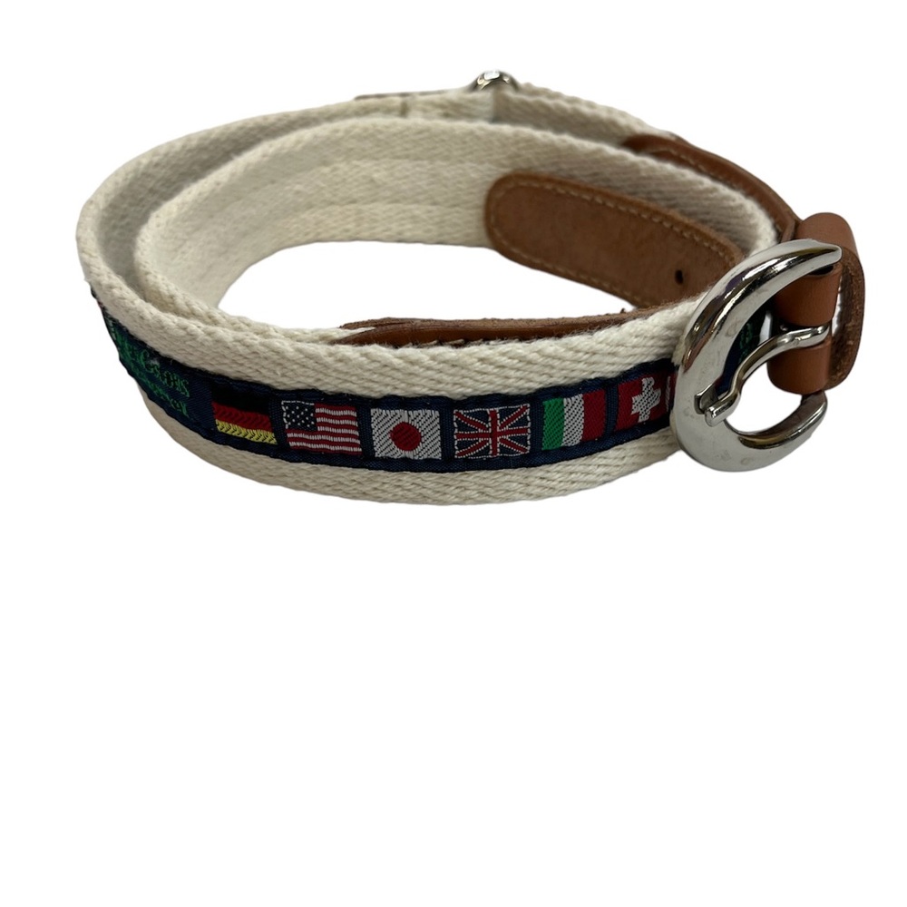 United Colors Of Benetton Flag Belt Italy Benetton 100% Cotton S Vtg 1980s